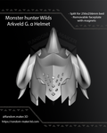 FREE Arkveld G. α Helmet 3D Model STL for Cosplay | Split - Ready to Print