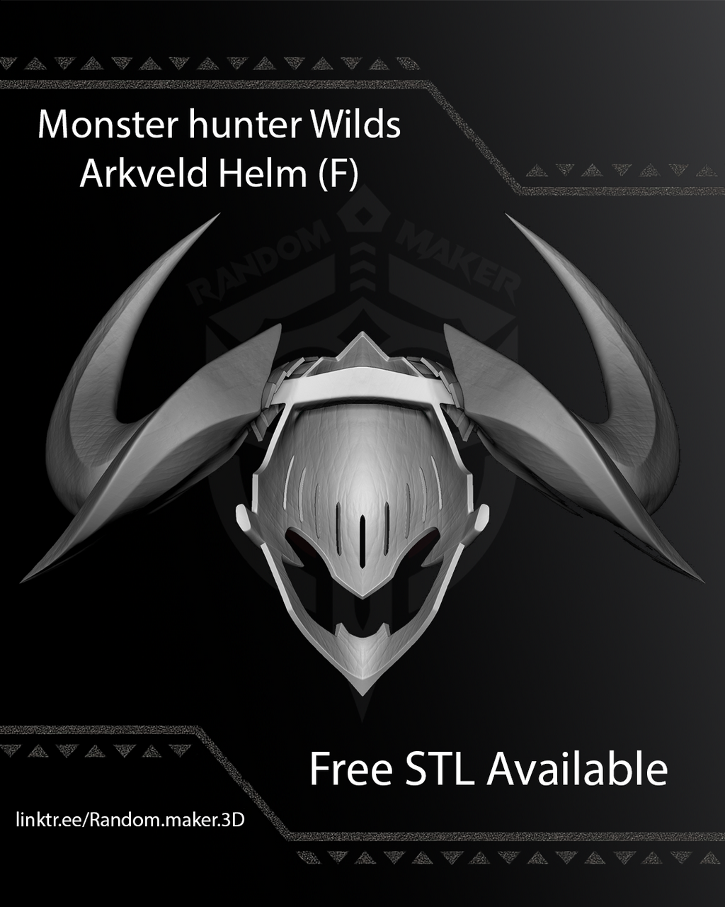 FREE Arkveld G. β Helmet 3D Model STL for Cosplay | Split - Ready to Print