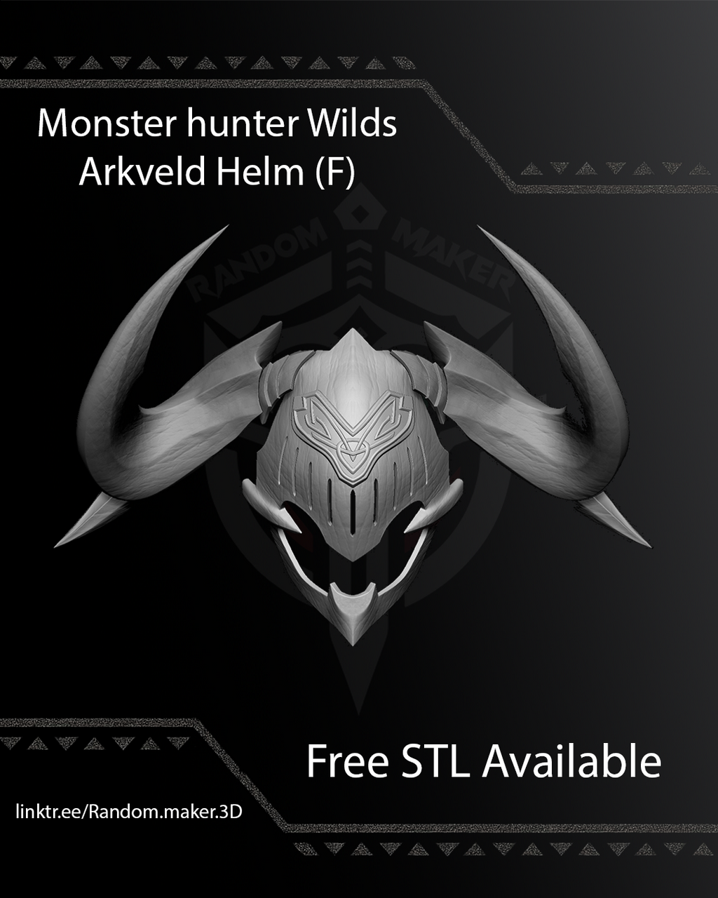 FREE Arkveld G. β Helmet 3D Model STL for Cosplay | Split - Ready to Print